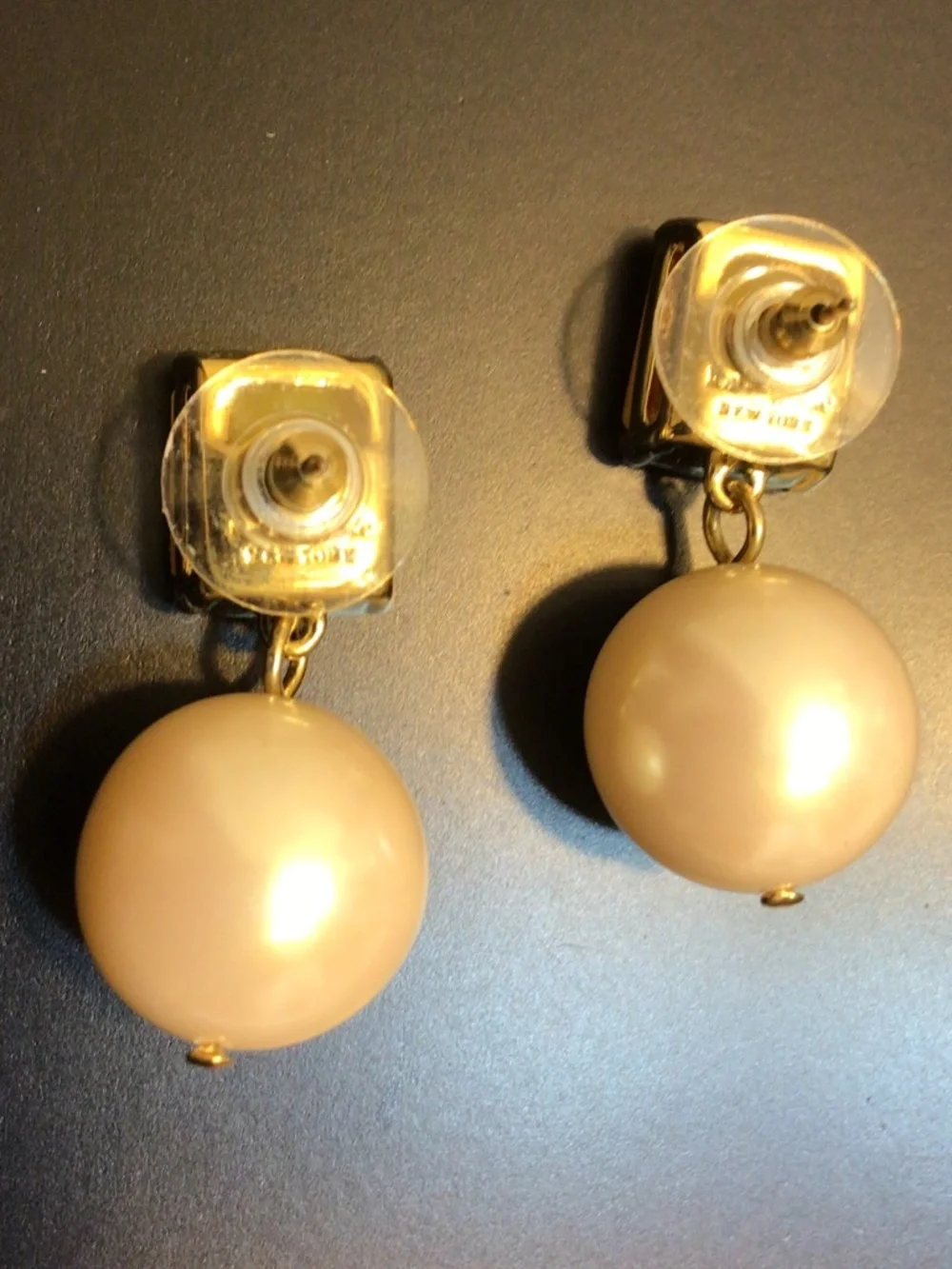 Kate Spade New York Dangle Drop Crystal/Glass Pearl Earrings 14k Gold Filled